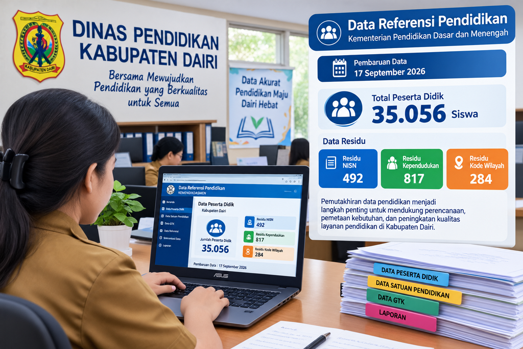 Data Pendidikan Dairi Terus Diperbarui, 35.056 Peserta Didik Tercatat dalam Data Referensi