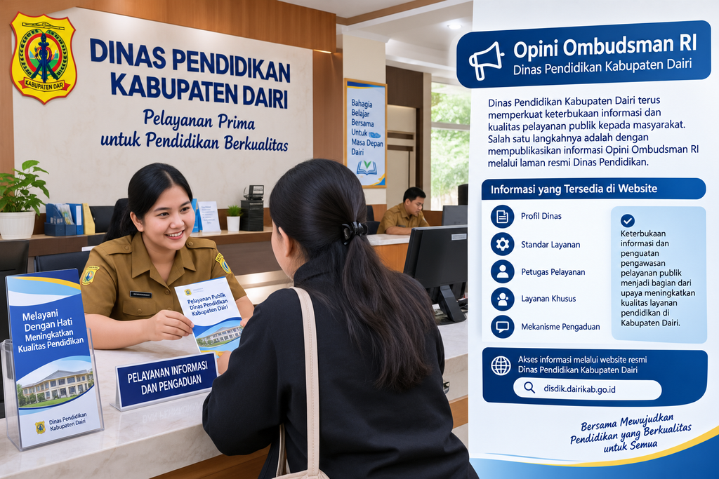 Dinas Pendidikan Dairi Perkuat Keterbukaan Pelayanan Publik, Informasi Ombudsman RI Dipublikasikan